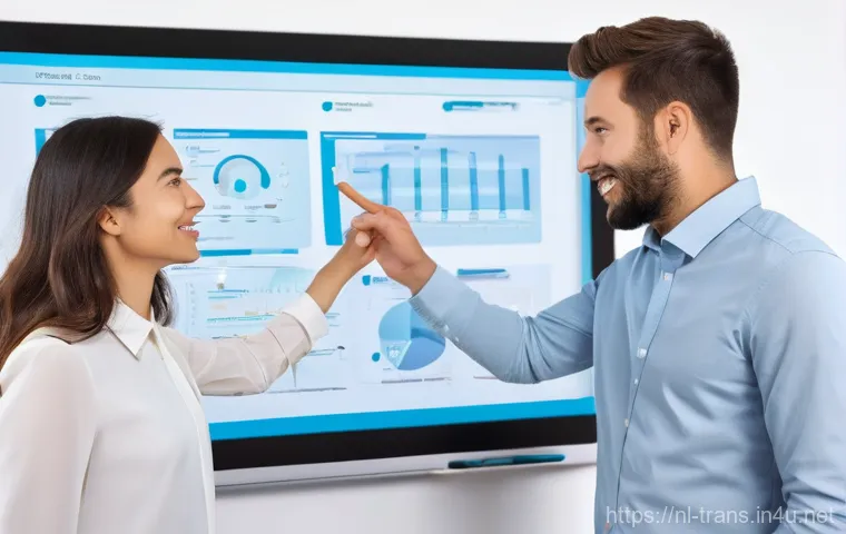 번역사 실무에서의 자주 발생하는 문제 해결법 - **Prompt:** A focused female translator in her mid-30s, dressed in a stylish, comfortable blouse and...