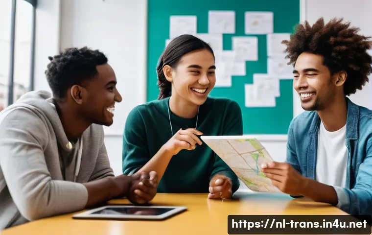 번역사 실무에서 필요한 외국어 능력 - **"A vibrant and diverse group of young adults, representing various cultures from around the world,...